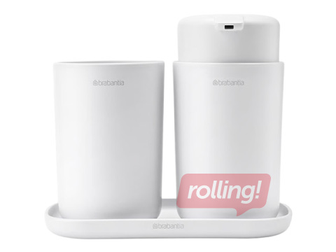 Vannitoatarvikute komplekt Brabantia, plastik, valge, 3 tk.