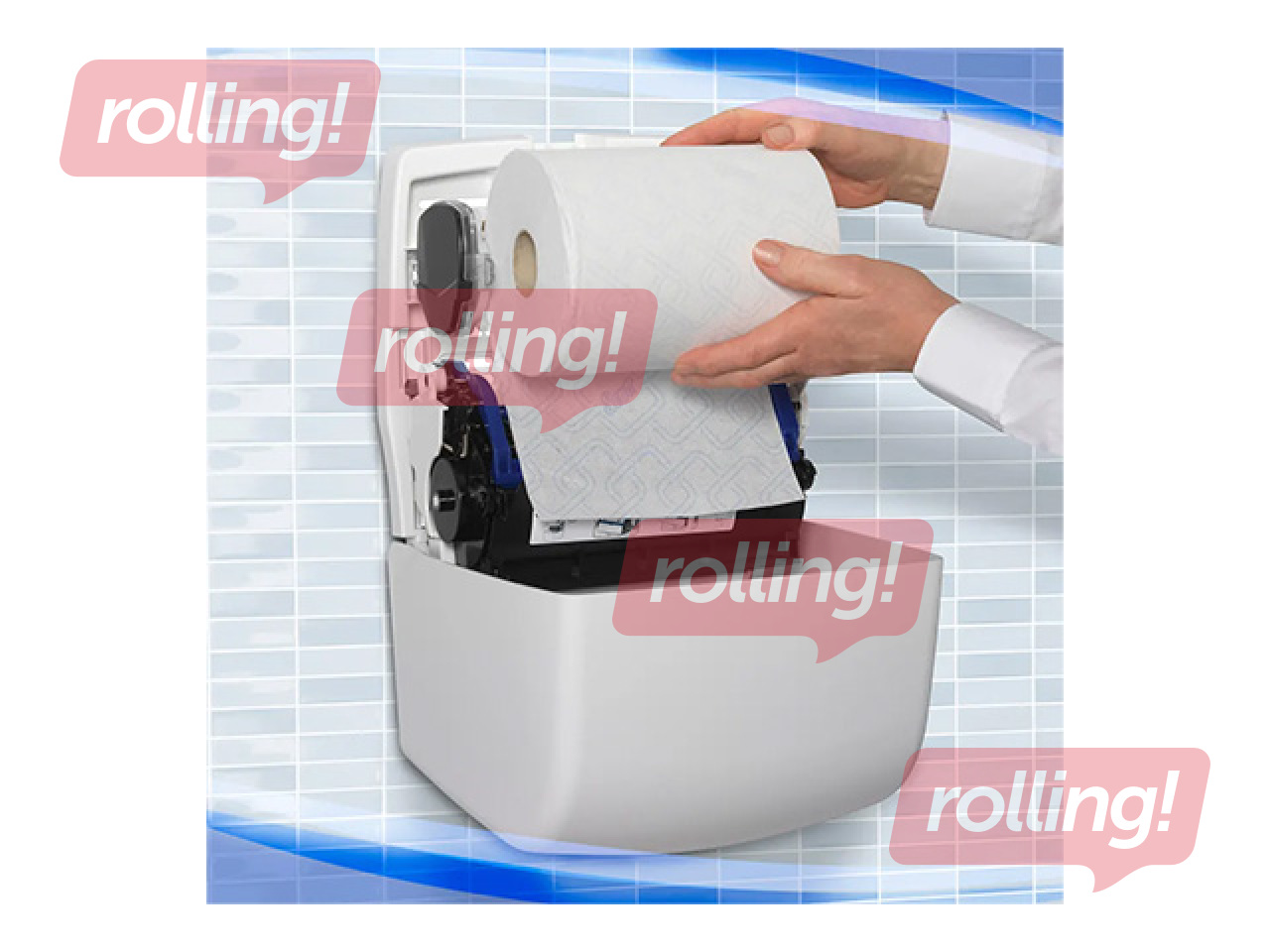 Paberrätikurulli hoidja Kimberly-Clark, Aquarius Slimroll, plastist, valge