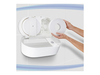 Tualetes papīra turētājs Kimberly-Clark, Aquarius, Mini Twin, plastmasas, balts