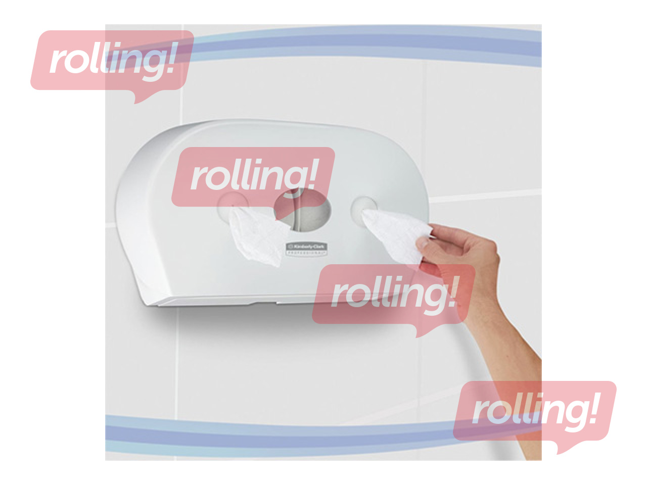 Tualettpaberi hoidja Kimberly-Clark, Aquarius, Mini Twin, plastist, valge