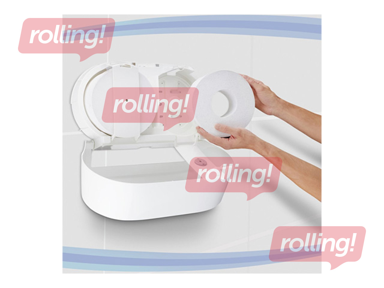 Tualettpaberi hoidja Kimberly-Clark, Aquarius, Mini Twin, plastist, valge