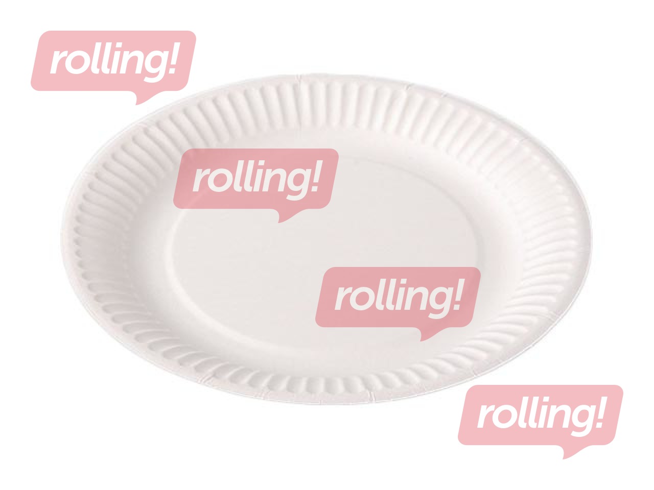 Papist taldrikud, 23 cm, 100 tk., valge