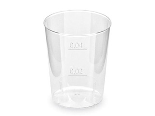 Glāzes plastmasas 40 ml, 50 gab., caurspīdīgas