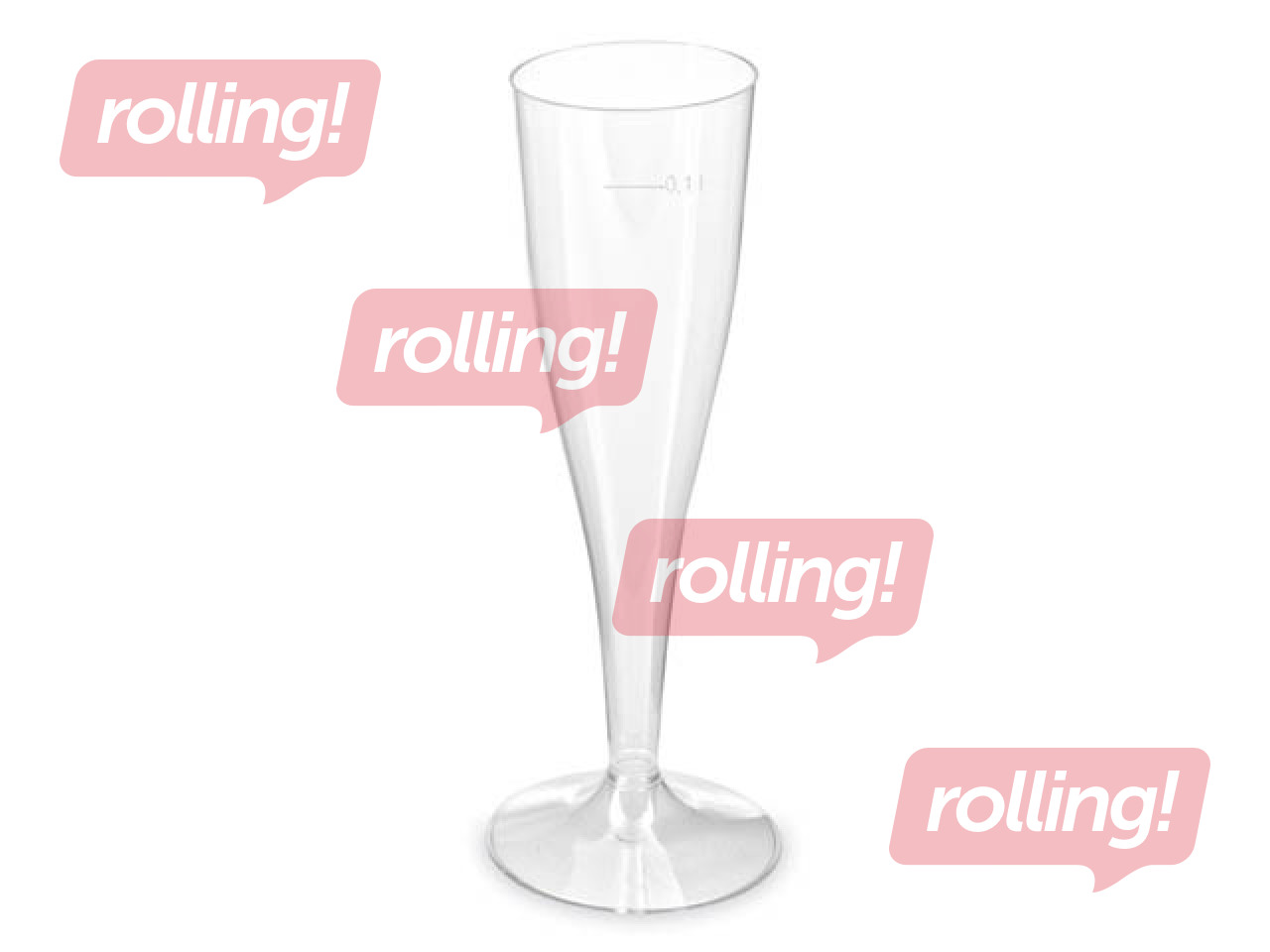 Šampanjaklaasid, plastik, 100 ml, 6 tk, läbipaistvad