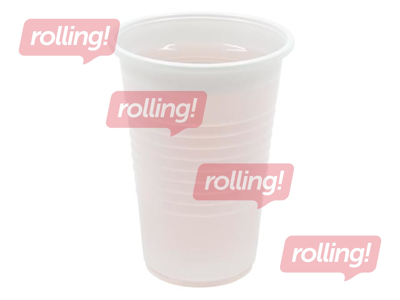 Plastic cups, white, 200ml, 100 pcs.