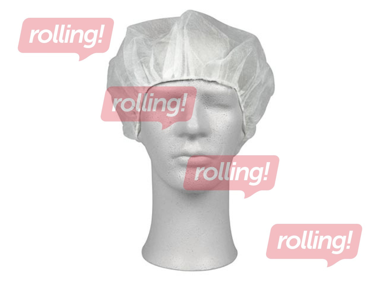 Hat polypropylene, disposable, white, 100 pcs.