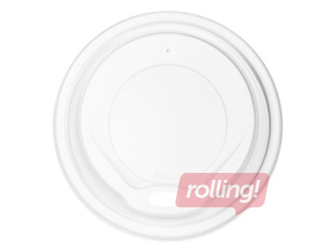 Kaaned pabertopsidele, plast, ø80 mm, valged, 100 tk.