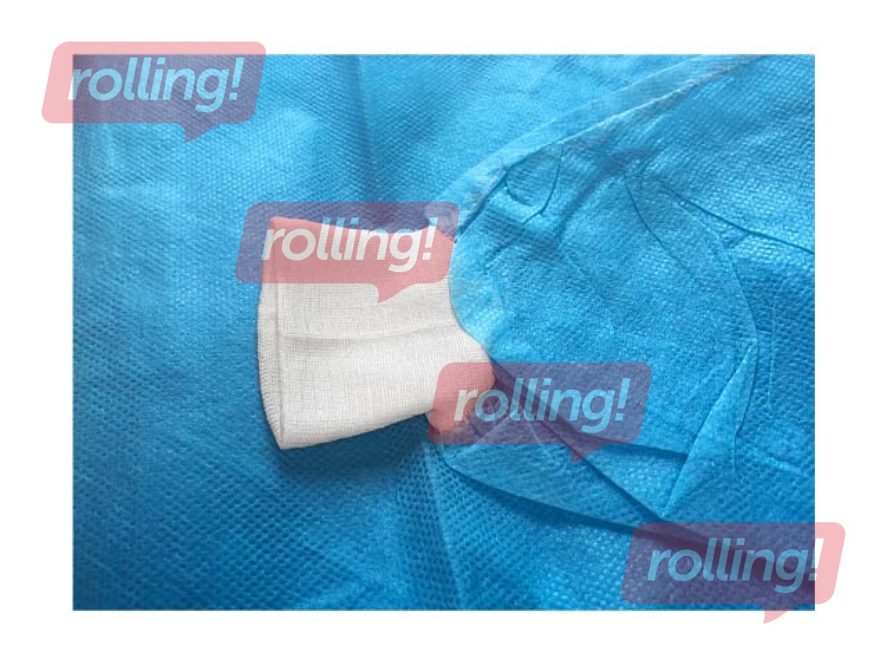 Disposable tie-back gown, Abena, size L, blue, 1 pcs.