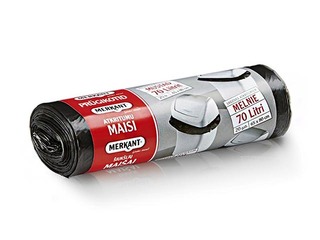 Garbage bags on roll Merkant, 70 l, 12 mic., 20 pcs, black