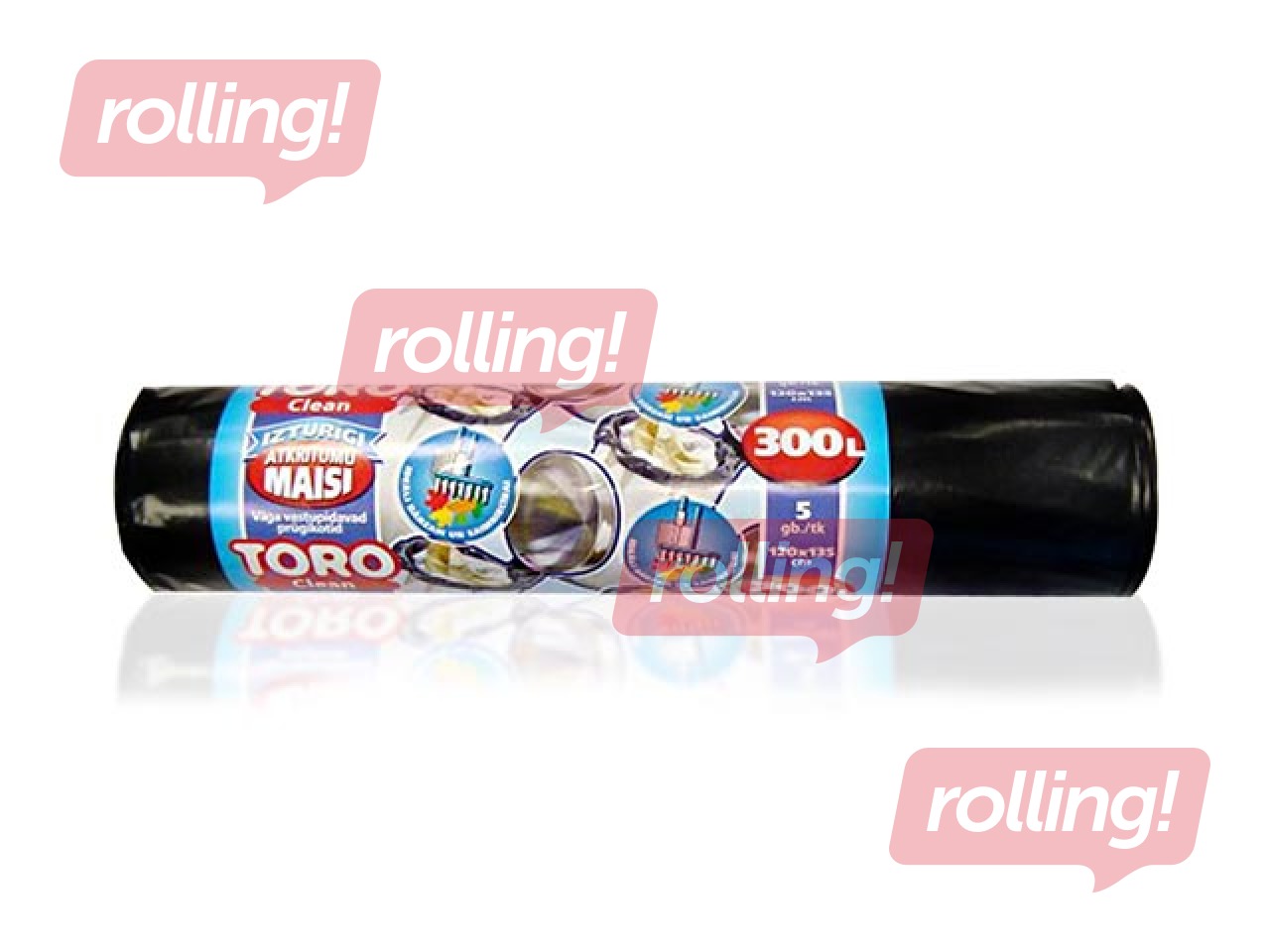 Prügikotid TORO, 300 l, 45 mic, 5 tk, must