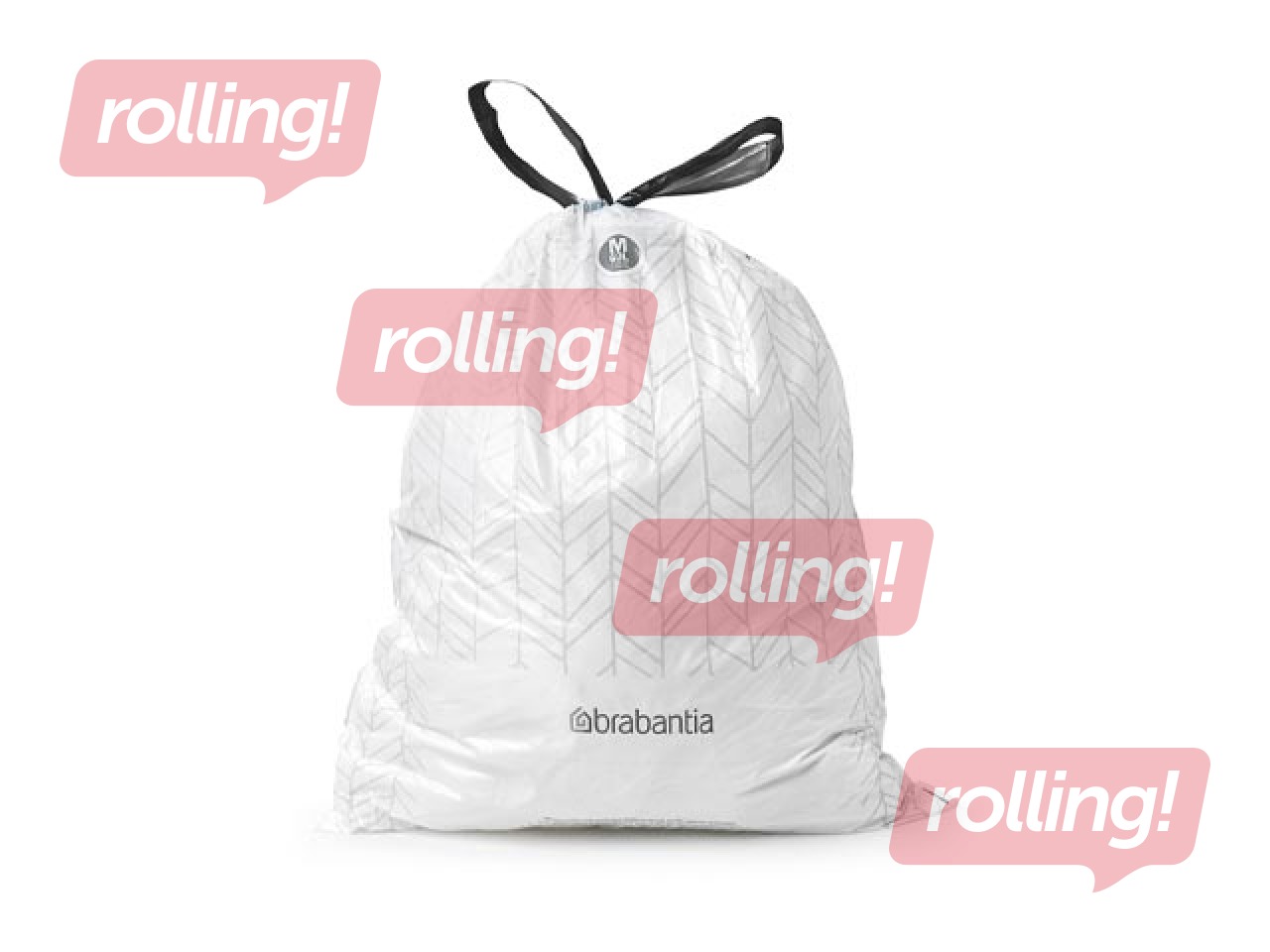 Atkritumu maisi Brabantia, balti, 60l, 40 gab.