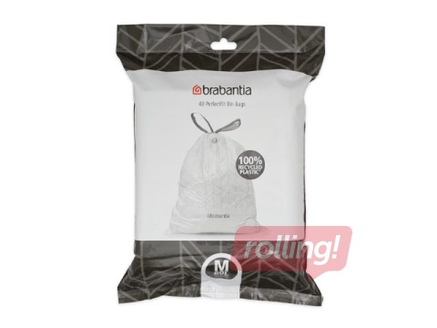 Bin bags Brabantia, white, 60l, 40 pcs.