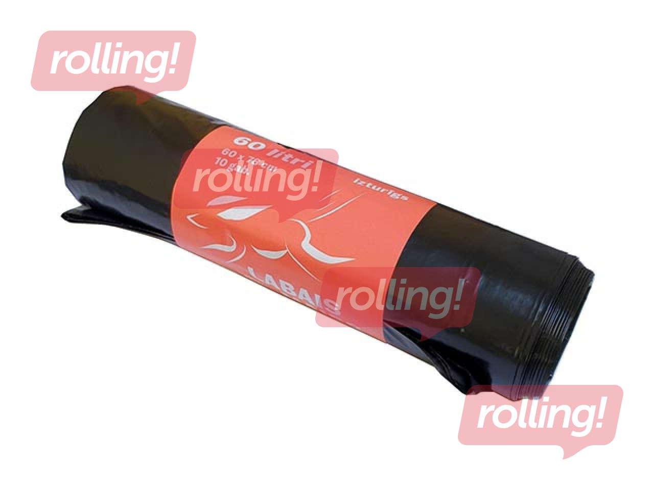 Prügikotid rullis Labais Maiss, 60 l, 33 mic., 10 tk., must
