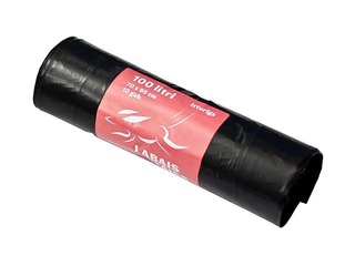 Garbage bag Labais Maiss, 100l, 33 mkr., 10 pcs., Black