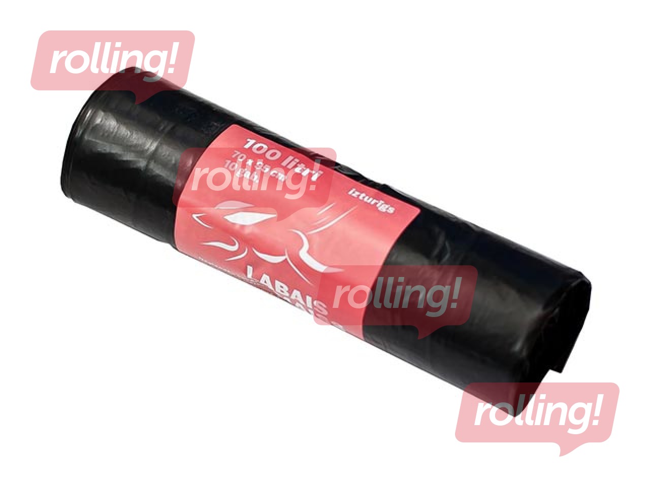 Prügikotid rullis Labais Maiss, 100 l, 33 mic., 10 tk., must