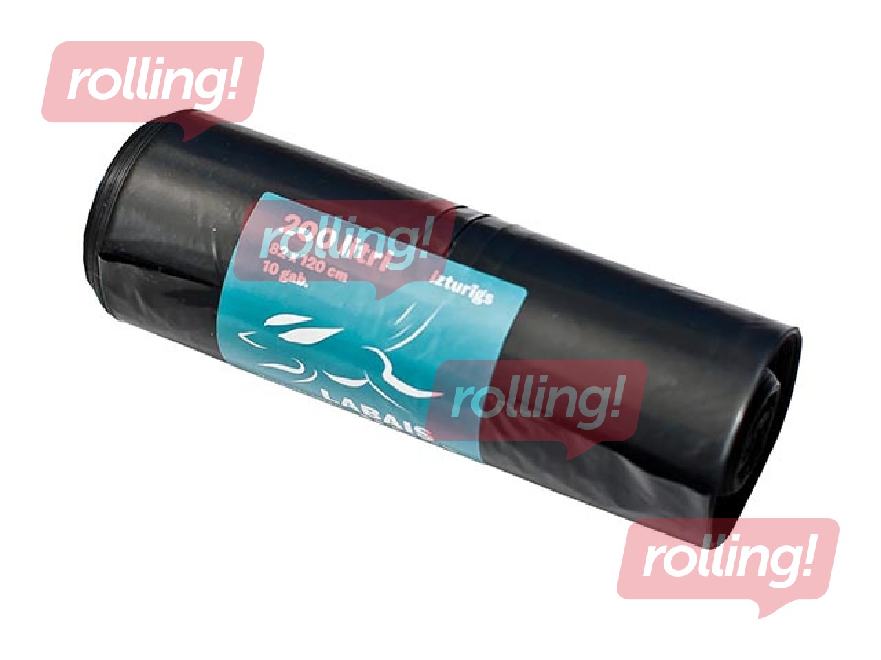 Prügikotid rullis Labais Maiss, 200 l, 40 mic., 10 tk., must