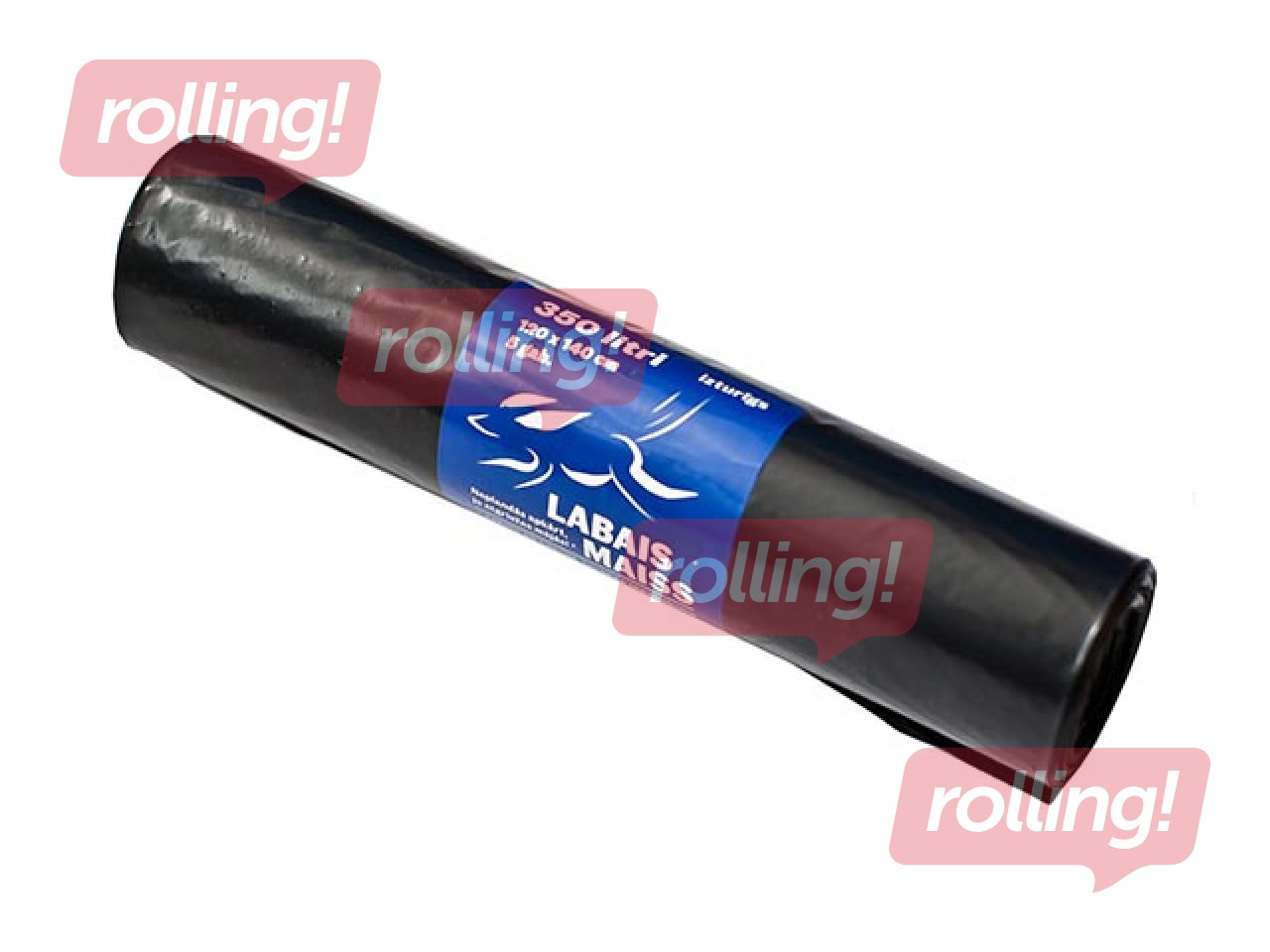 Prügikotid rullis Labais Maiss, 350 l, 50 mic., 5 tk., must