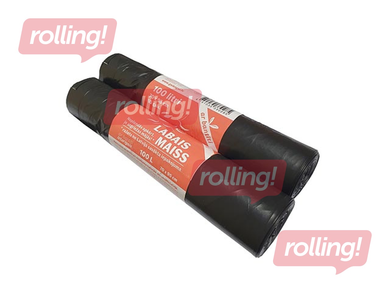 Закрывающиеся мешки для мусора Labais Maiss, 100л, 33 мкм, 10шт., черные