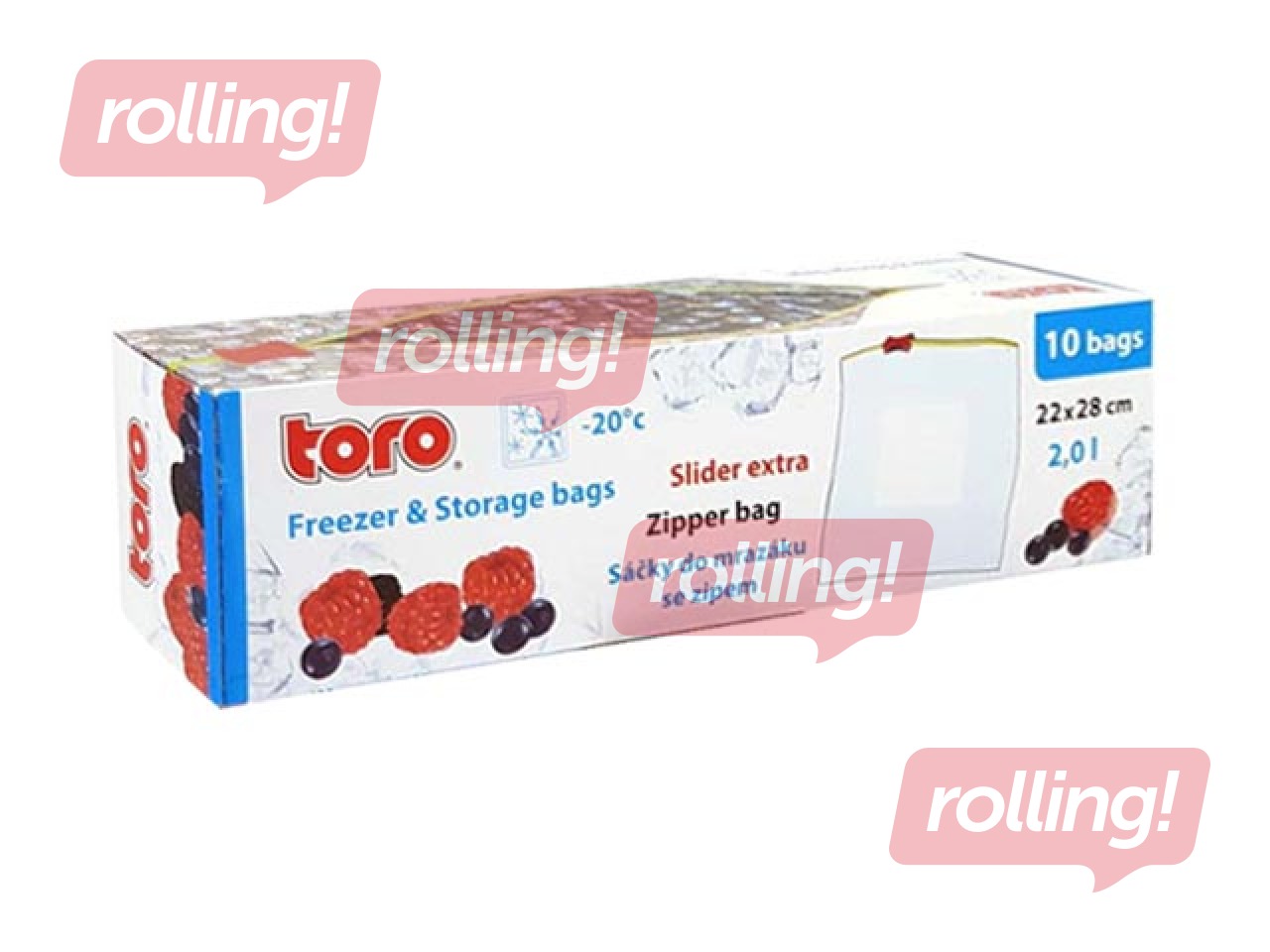 Maisiņi, Slider ZIP, produktu saldēšanai, 2l, 10 gab.