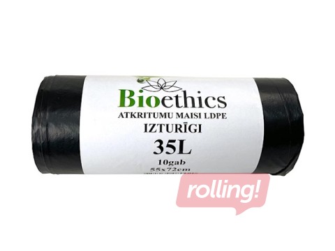Garbage bags, 35 l, 30 micros, 55x72cm, 10pcs, black
