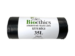 Garbage bags, 35 l, 30 micros, 55x72cm, 10pcs, black