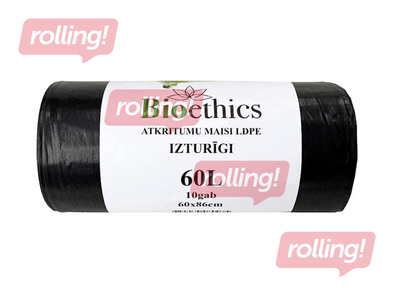 Garbage bags, 60 l, 30 micros, 60x86cm, 10pcs, black