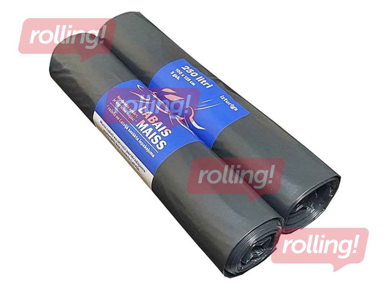 Prügikotid Labais Maiss, 250 l, 40 mikr, 5 tk, must