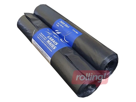 Garbage bags Labais Maiss, 300l, 43 micr., 5 pcs, black