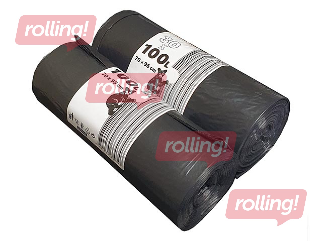 Garbage bags Labais Maiss, Basic, 100l, 30 pcs, black