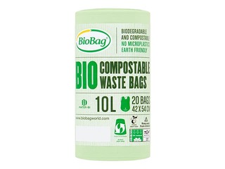 Atkritumu maisi BioBag, zaļi, kompostējami, 15 mikr., 20 gab., 10l