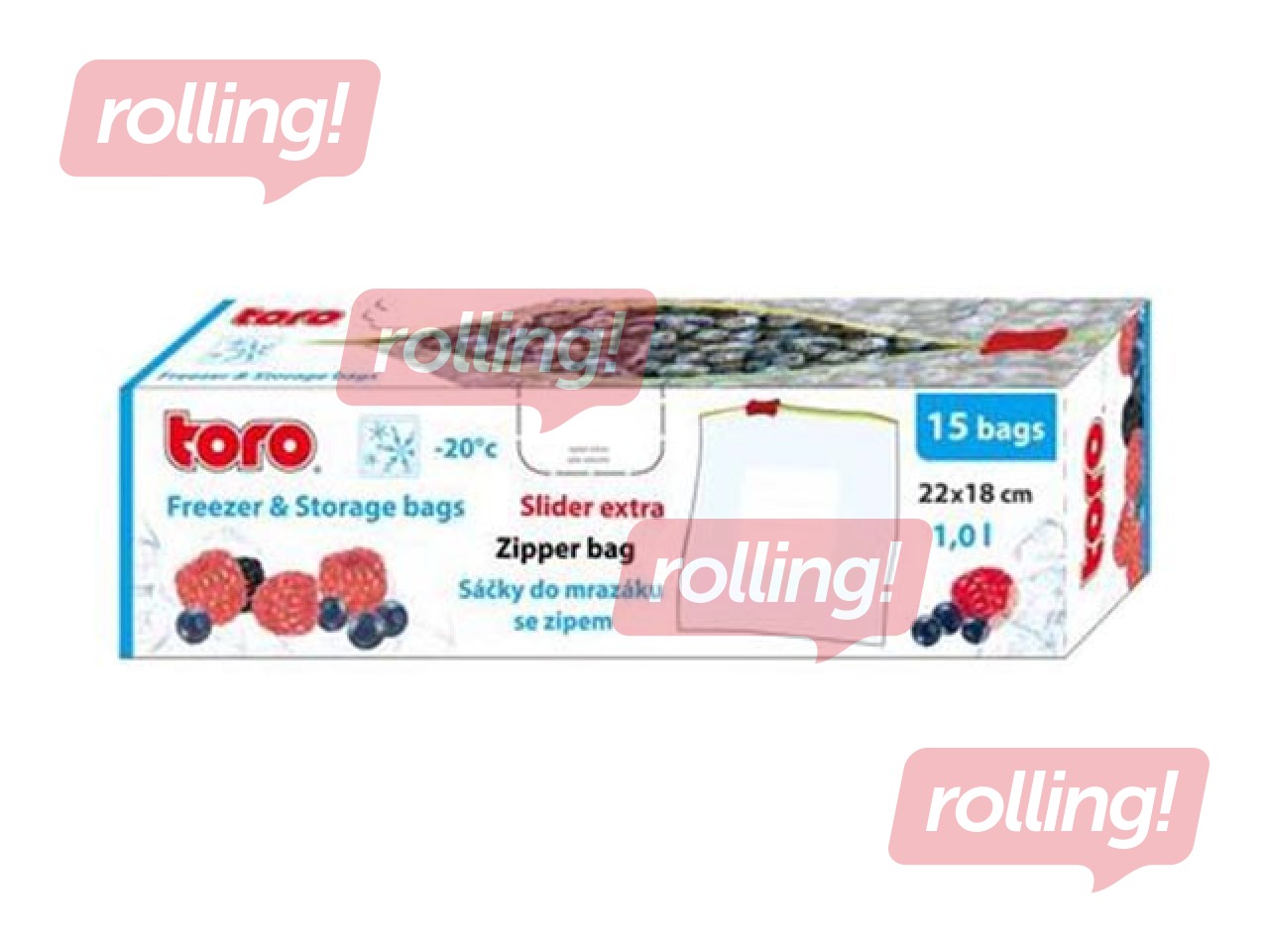 Maisiņi Slider ZIP, produktu saldēšanai, 1l, 15 gab.