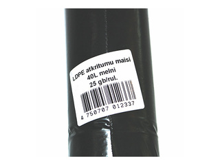 Atkritumu maisi, 30µm, melni, 40l, 25 gab.