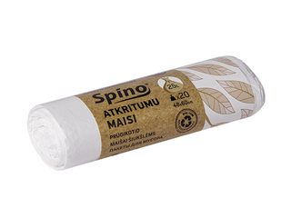 Prügikotid Spino, valged, 9micr., 25l, 20tk.
