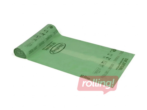 Waste bags BioBag, compostable, 17μm, green, 80l, 20 pcs. 