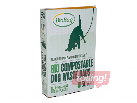 Koerajäätmekotid BioBag, komposteeritavad, 20μm, mustad, 20×32cm, 50 tk.