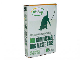 Пакеты BioBag для собачьих экскрементов, компостируемые, 20мкм, черные, 20×32cm, 50 шт.