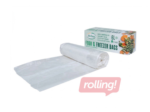 Bags BioBag, compostable, for food freezing, transparent, 6l, 20 pcs.