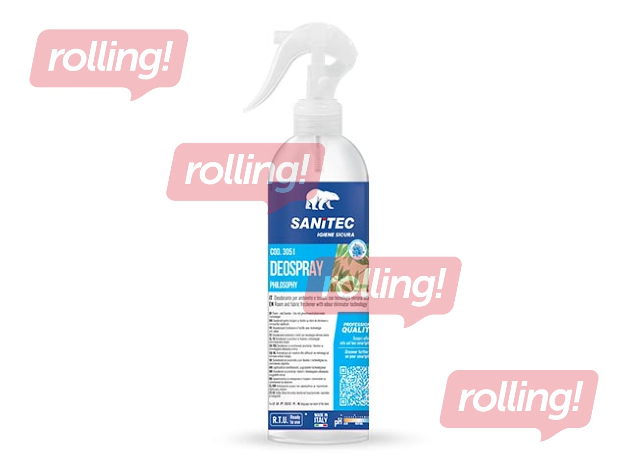 Õhu- ja kangavärskendaja Sanitec Deospray Fresh lõhna ennetamise tehnoloogiaga, 300 ml