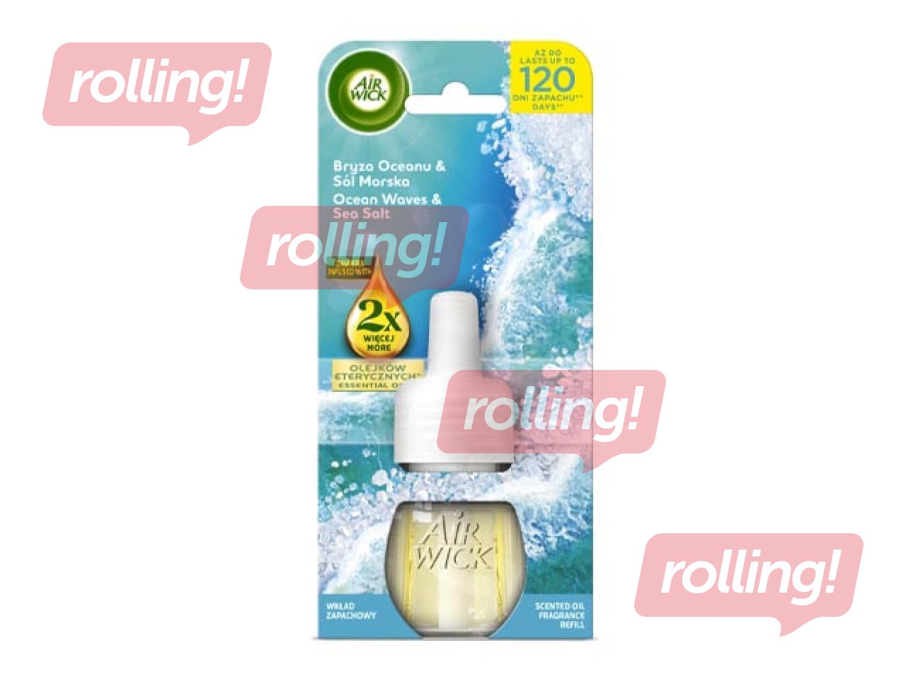 Õhuvärskendaja täitepudel  Air Wick Electrical, Ocean Waves & Sea Salt, 19ml