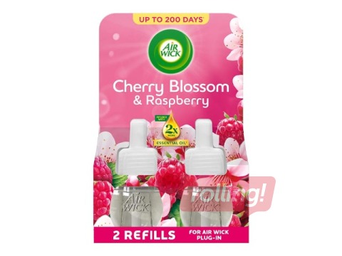 Õhuvärskendaja täitepudel Air Wick Electrical, Cherry Blossom & Raspberry, 2x19ml