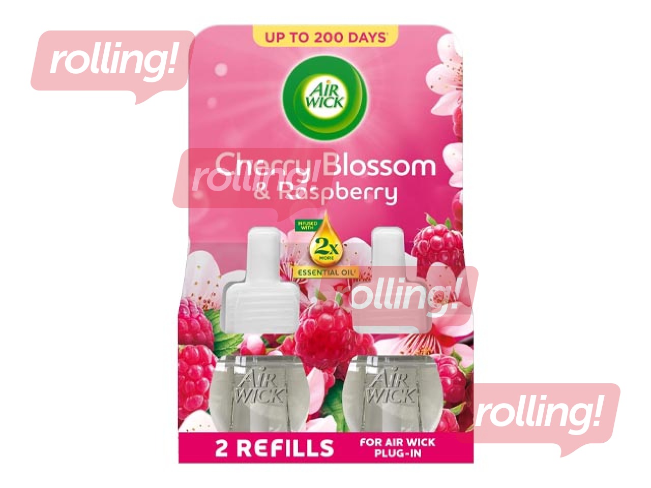 Õhuvärskendaja täitepudel Air Wick Electrical, Cherry Blossom & Raspberry, 2x19ml