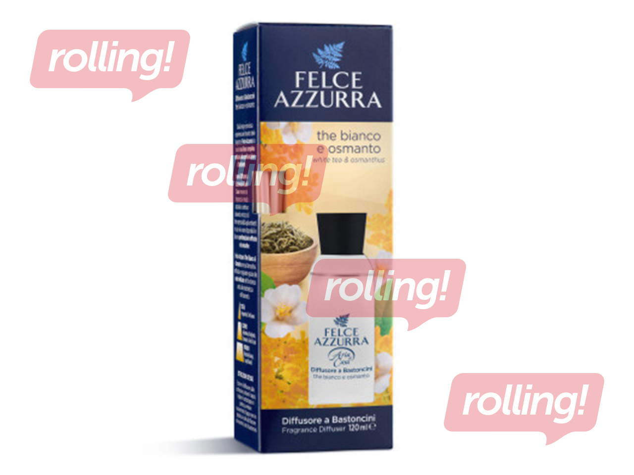 Aromātiskie kociņi Felce Azzurra, White Tea & Osmanthus, 120ml