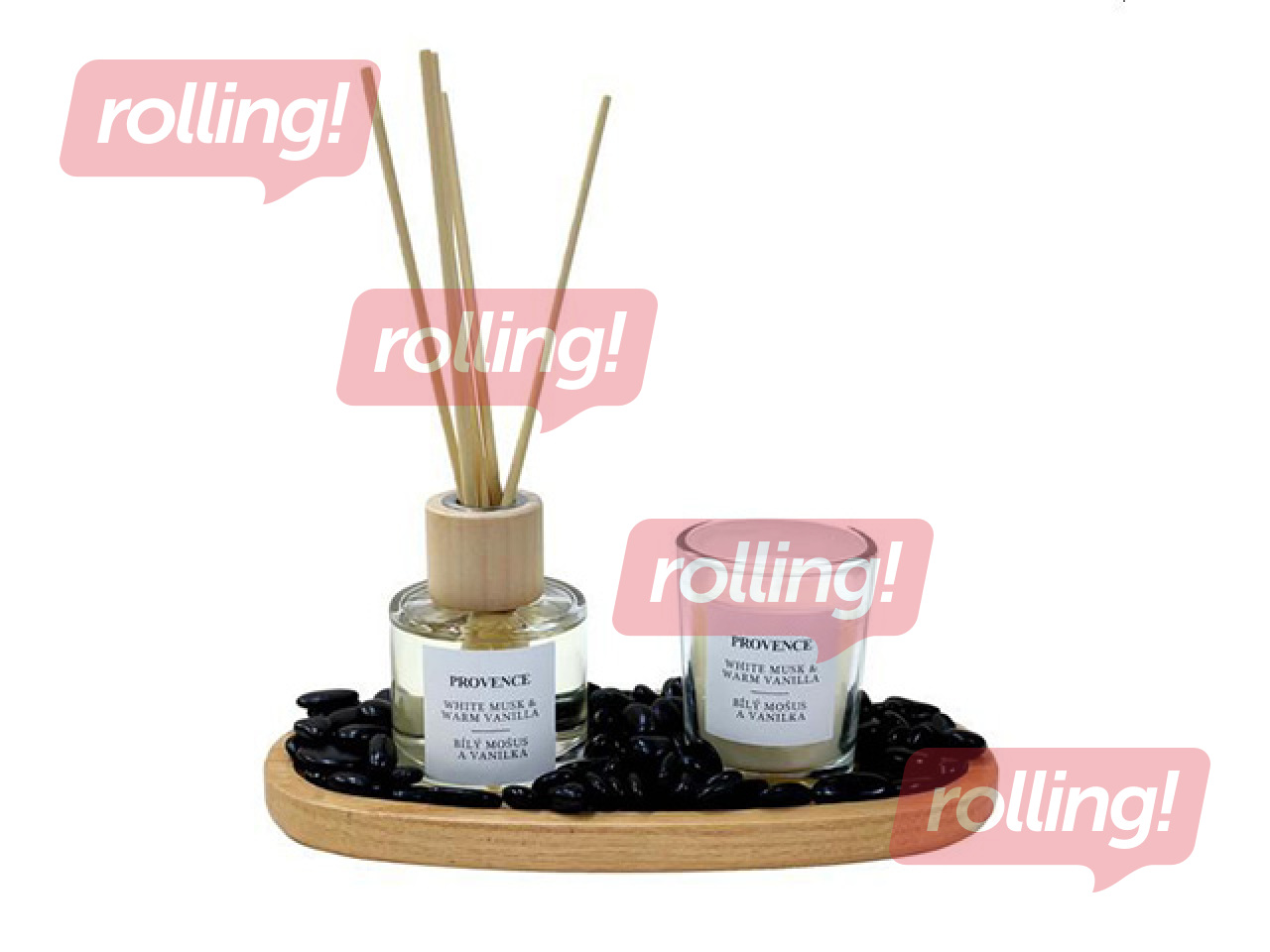 Komplekt Provence Musk & Vanilla, lõhnakepid 50ml ja küünal 6.5cm