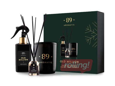 Komplekts Aromatic 89, mājai, aromātiskie kociņi, sprejs un svece, Old Million