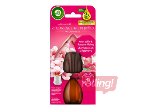 Õhuvärskendaja täitepudel Air Wick, Aroma Mist, Cherry Blossom & Raspberry, 20ml