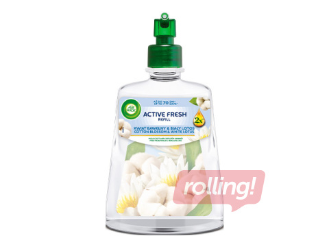 Õhuvärskendaja täitepudel Air Wick, Active Fresh, Cotton Blossom & White Lotus, 228ml