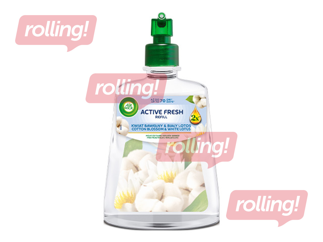 Õhuvärskendaja täitepudel Air Wick, Active Fresh, Cotton Blossom & White Lotus, 228ml