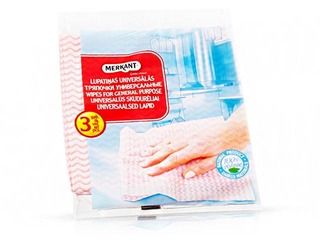 Universal cleaning cloth Merkant, 38 x 38 cm, 3 pcs.