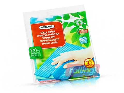 Тряпочка губчатая Merkant, 16 x 18 см, 3 шт.