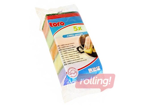 Губки для мытья посуды Toro JUMBO, 10x7 см, 5 шт.